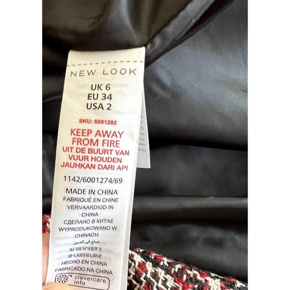 New Look Jacket Coat Blazer Women 2 Plaid lined Dark Academia Dressy Winter Fall - Picture 11 of 12